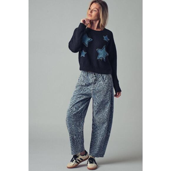 Urban Daizy Leopard Print Relaxed Straight Denim Pants - Picture 15 of 15